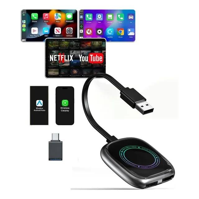 CarPlay Android Auto Sem Fio 4 em 1 4GB 32GB HDMI Dual Wi-Fi