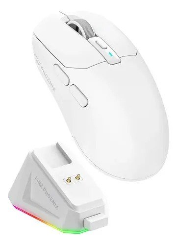 Mouse Gamer Sem Fio Fire Phoenix 24000dpi Paw3311 Bk-r3x Cor Branco