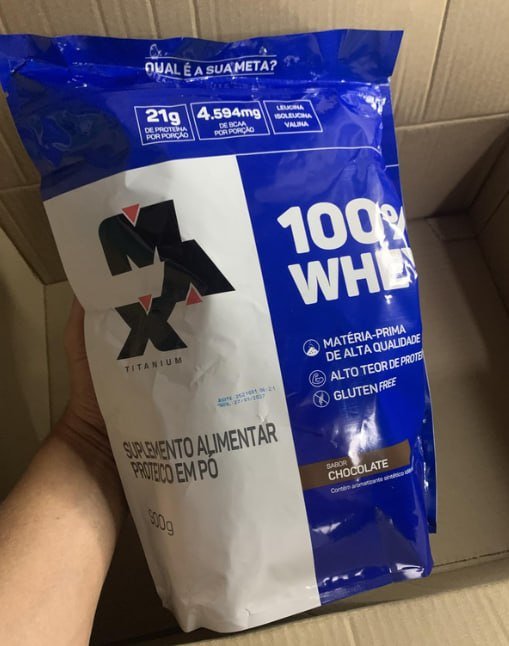 100% Whey Refil Max Titanium 900g Chocolate