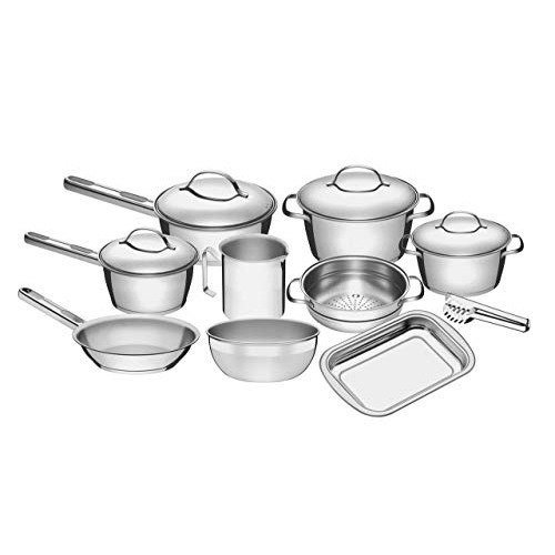 Conjunto de Panelas 10 Peças Allegra em Aço Inox - Tramontina