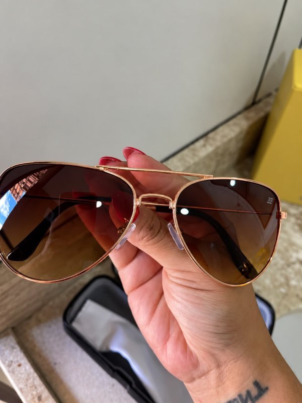 Óculos De Sol Aviador Classico Finoti Uv400 Unissex