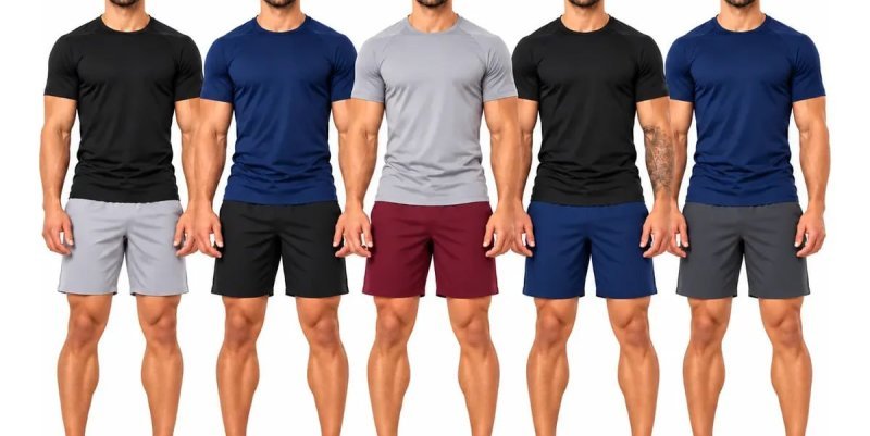 Kit Academia Dry Fit — 5 Camisetas + 5 Shorts