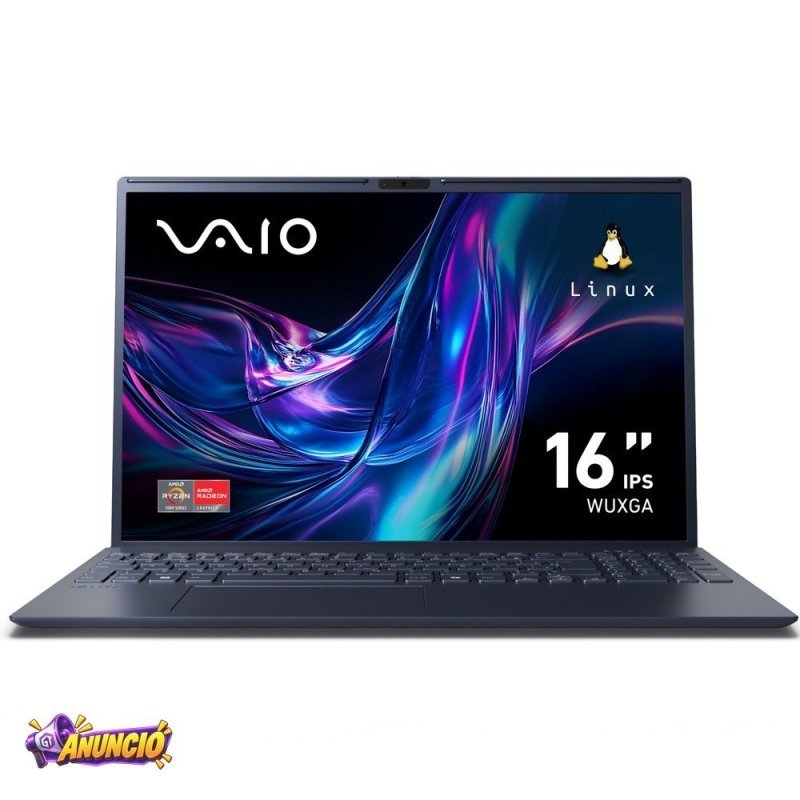 Notebook VAIO FE16 AMD Ryzen 7 5825U, Linux, 8GB RAM 256GB M.2 NVMe 16" IPS - Cinza Grafite