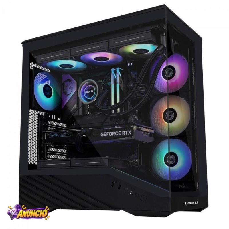 Gabinete Gamer Lian Li Vector V100, RGB, Mid Tower, Vidro Temperado, E-ATX, Sem Fonte, Black, V100X