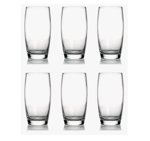 Kit 6 Copos Oca Nadir 300ml Vidro para Água e Suco