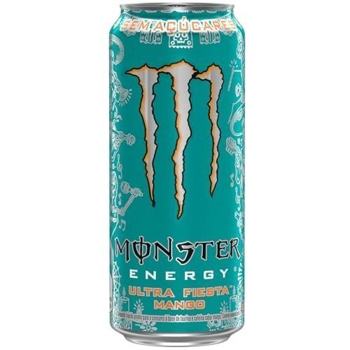Pack Monster Energy Mango Loco Ultra Fiesta Bebida Energética Zero Açúcar, Lata 473 ml – 6 Unidades