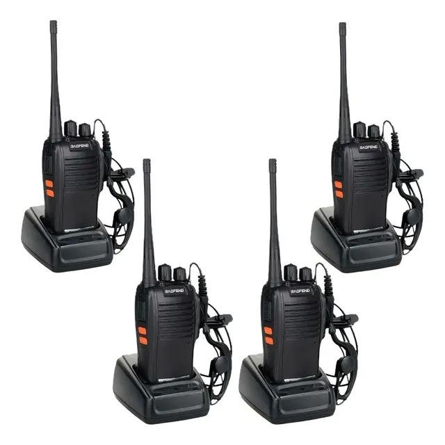 Kit 4 Rádios Comunicação Baofeng BF-777S 16 Canais 12km Alcance 400-470MHz