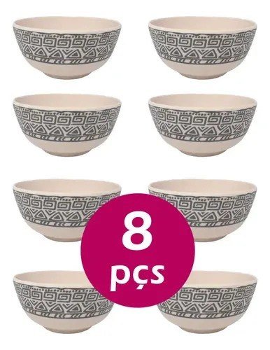 Kit 8un Tigela Bowl Cumbuca Ecológico 300ml Sopa Caldo