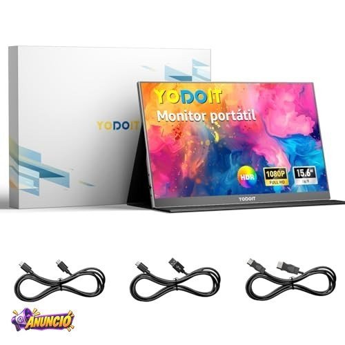 Yodoit Monitor Portátil 15,6" 1080P 100% SRGB FHD