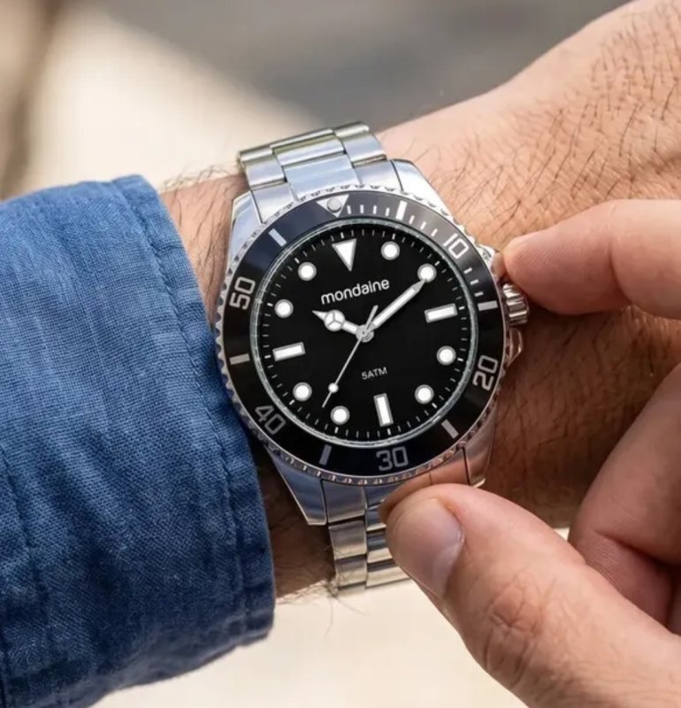 Relógio Prata Masculino Mondiane 32549g0mvne1