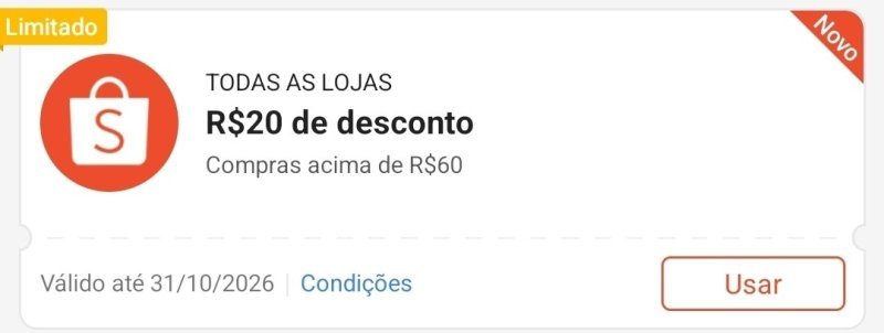 R$20 OFF em compras acima de R$60