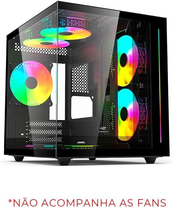 Gabinete AQUARIUS Gaming C3Tech MT-G810BKV2, Preto