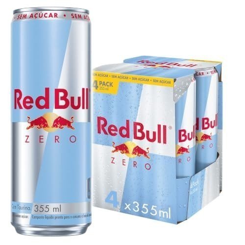 Red Bull Energético, Zero, Sem Açúcar, 355ml, 4 latas