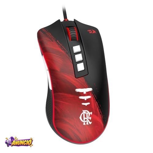 Mousepad Gamer Redragon Flamengo Mantle Preto e Vermelho Speed Tecido 900x400x4mm FL032