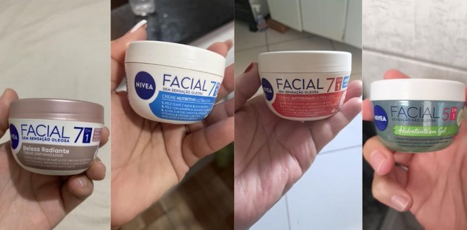NIVEA Creme Facial 7 em 1 100g (Nutritivo, Noturno, Gel Ultraleve, Beleza Radiante) + Frete Grátis
