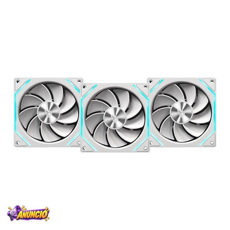 Kit Ventoinha Pichau Ventus NX Reverse, ARGB, 3x120mm, Branco, PCH-VTNXR3-WH01