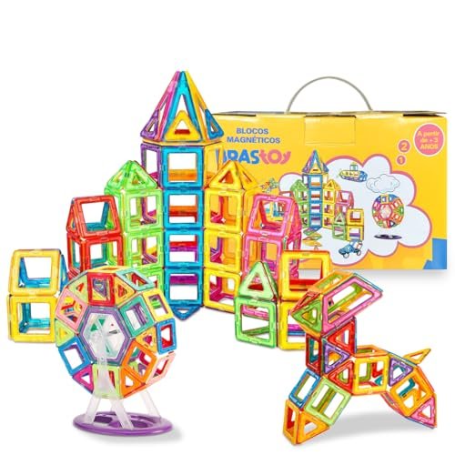 Brastoy Blocos de Montar Magnéticos Construção Infantil Brinquedo Educativo (120 Peças Roda-gigante)