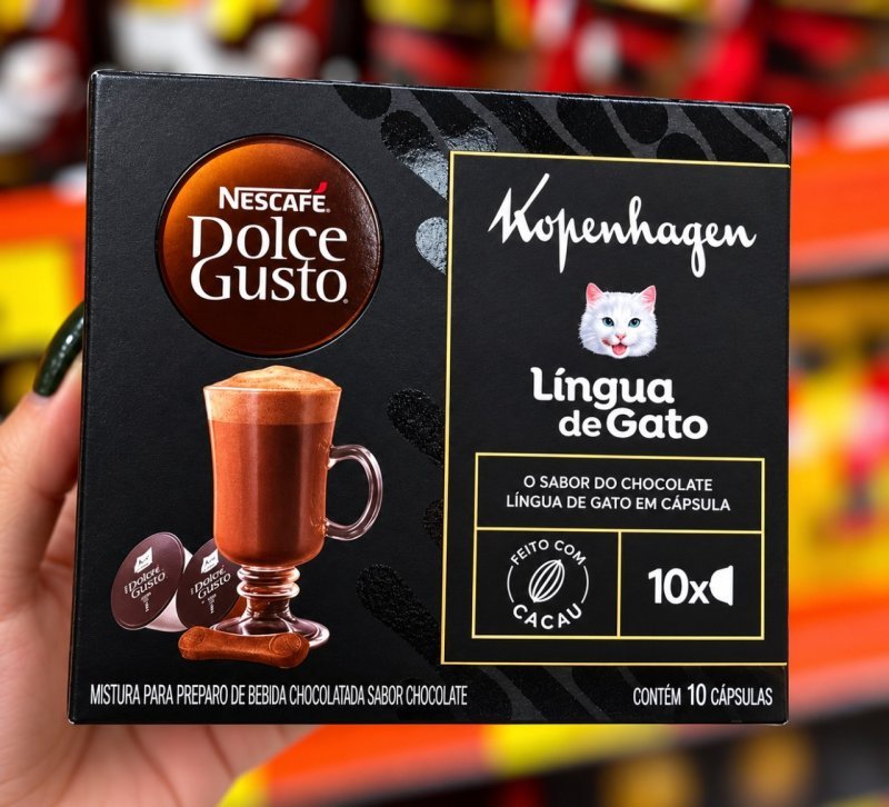Kit com 10 Cápsulas Nescafé Dolce Gusto Kopenhagen Língua de Gato