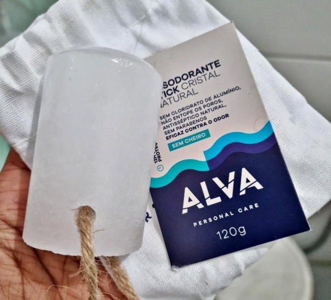 Desodorante Alva Stick Cristal Sem Embalagem 120g