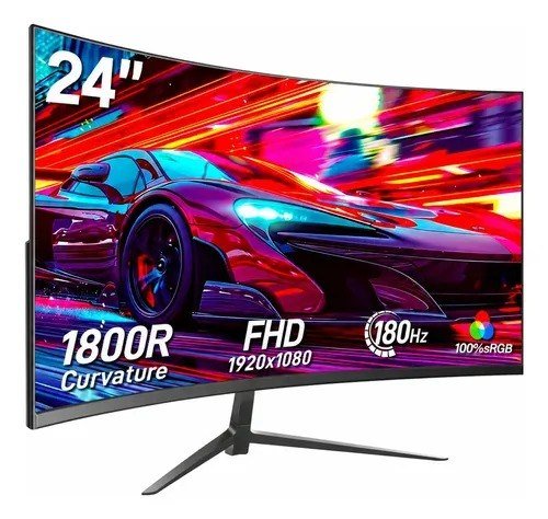 Monitor Gamer Curvo 24'' Ips Full Hd 180hz 1ms Freesync Hdmi Preto 127/220v
