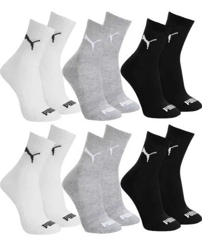Kit 6x Pares Meia Esportiva Unisex Cano Médio Puma 4530/4795