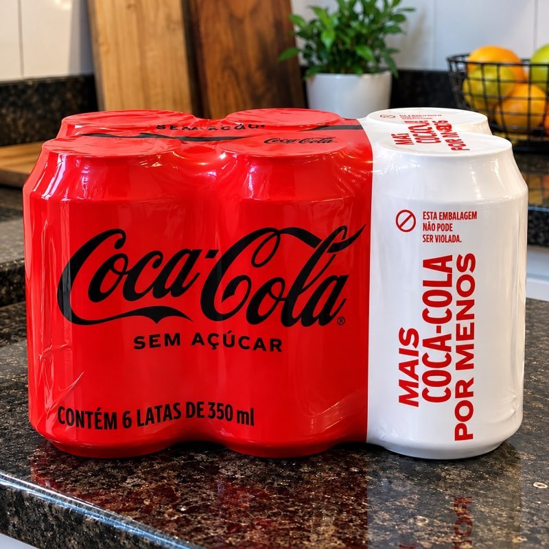 Pack de Coca-Cola sem Açúcar 350ml 6 unidades + Frete Grátis
