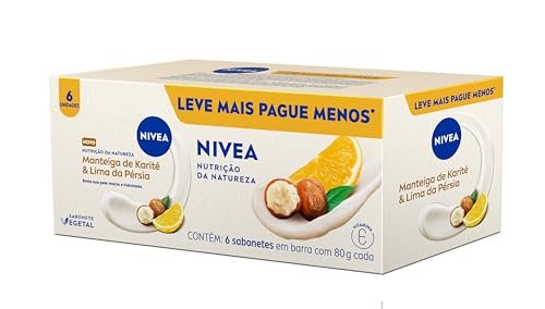 NIVEA Sabonete Vegetal Nutrição Da Natureza Manteiga De Karité & Lima Da Pérsia 80g (6 un.)