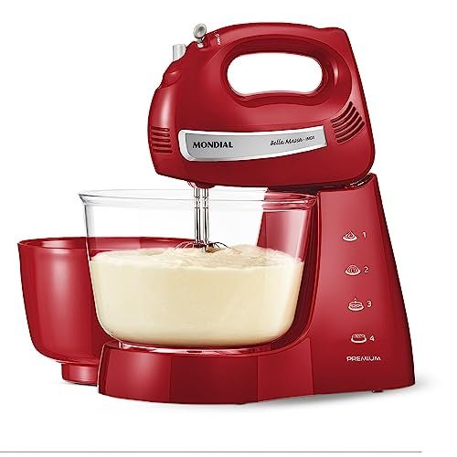Mondial Batedeira Bella Massa, Vermelho/Inox, 500W, 220V - B-29 Np