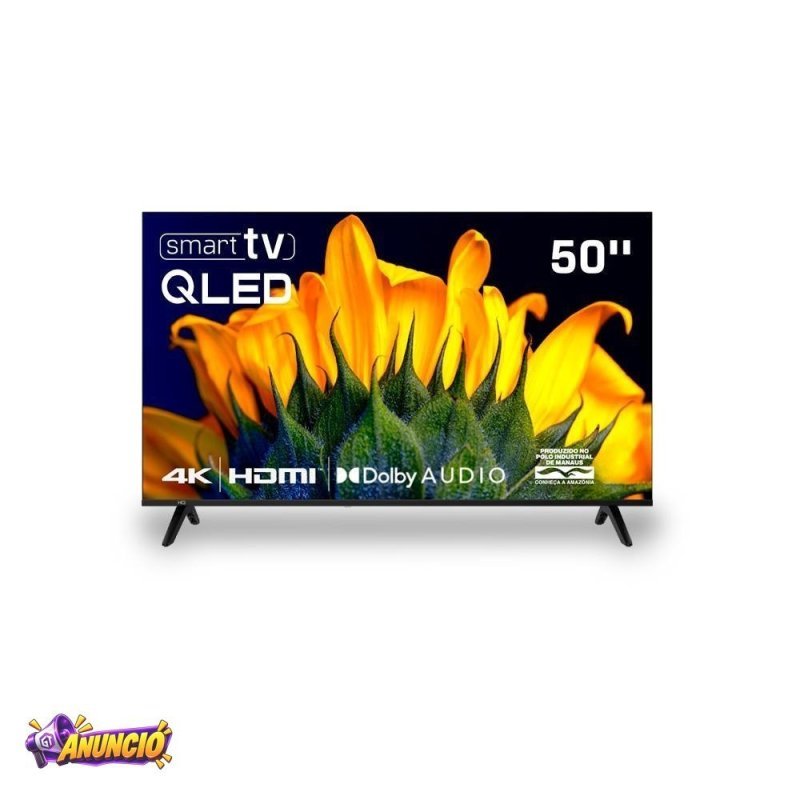 Smart TV HQ QLED 50 Polegadas HQ-QLED50SM 4K Wi-Fi Bluetooth, Dolby Audio, Apps, Netflix, YouTube e Prime Video, 3 HDMI