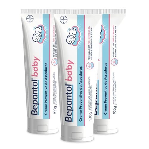Kit 3 Cremes Pomadas de Assaduras Vit B5 com 100g cada, Total 300g - Bepantol Baby