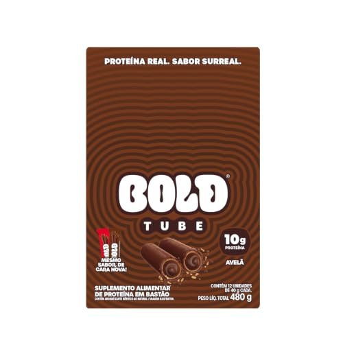 BOLD Tube Chocolate Proteico Avelã 10g de Proteína (12 Un.)