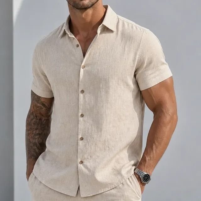 Camisa Manga Curta Viscose Old Money Confortavel (P ao GG)