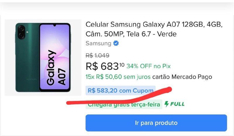 Samsung Galaxy A07 128GB 4GB RAM Preto
