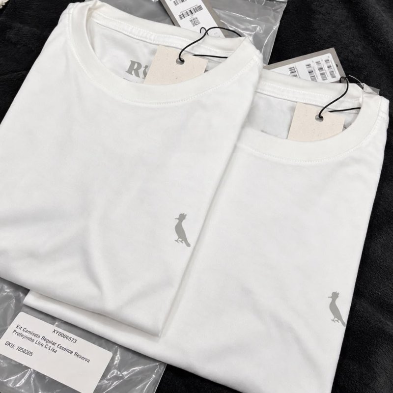 Kit Duas Camisetas Regular Essence Reserva Branco/branco (P ao GG)