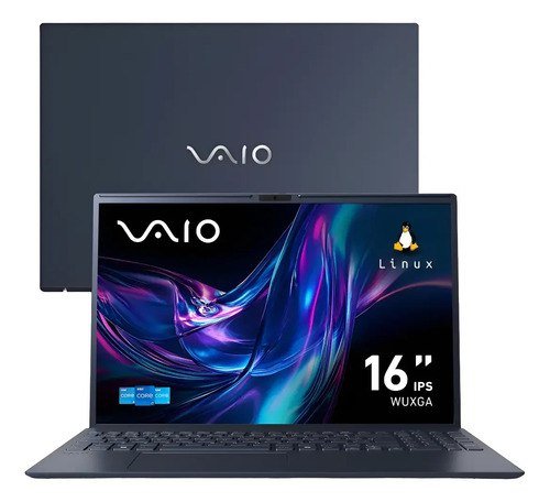 Notebook VAIO FE16 Intel Core i5-1334U 13ª Gen Linux Debian 12 8GB RAM 256GB SSD Tela 16" IPS WUXGA Cinza Grafite