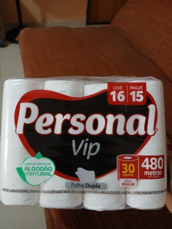 16 un. Papel Higiênico Personal Vip Folha Dupla