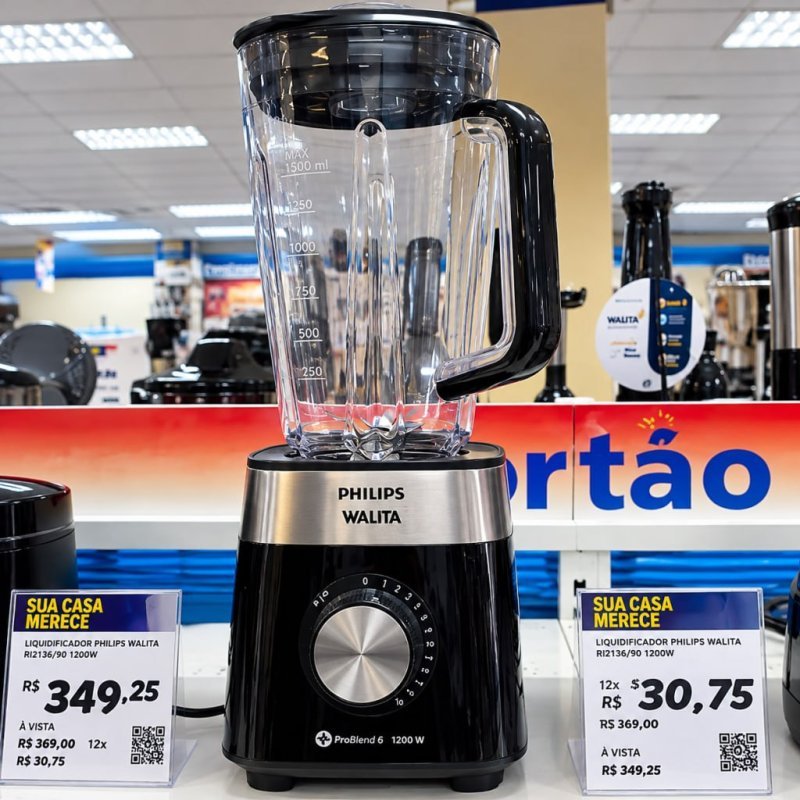 Liquidificador Série 5000 Jarra Inquebrável Philips Walita 1200W