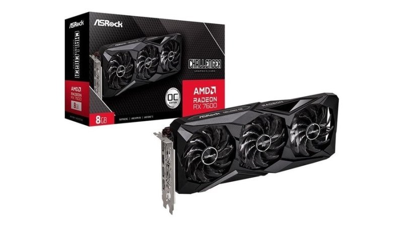 Placa de Vídeo ASRock RX 7600 Challenger PRO OC AMD Radeon, 8GB, GDDR6, Triple Fan - 90-GA62ZZ-00UANF