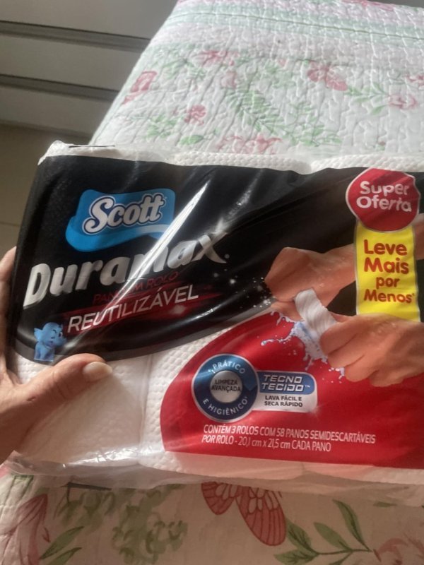 Scott Duramax Pano Reutilizável em Rolo, Branco, 174 Folhas (3 Unidades de 58 Folhas) + Frete Grátis