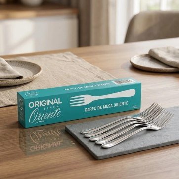 Jogo de Talheres Line Aço Inox 36 Peças Prateado + Frete Grátis