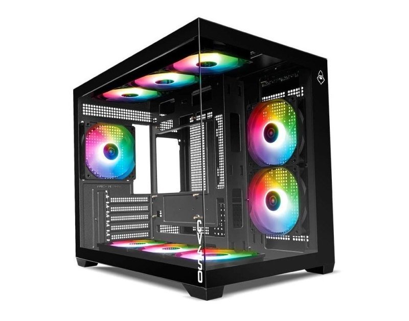 Gabinete Gamer Mancer CV450, Mini-Tower, Lateral de Vidro, Com 9 Fans
