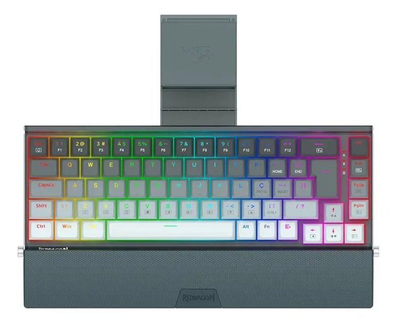Teclado Mecânico Redragon Shaco RGB Switch Brown Preto e Cinza