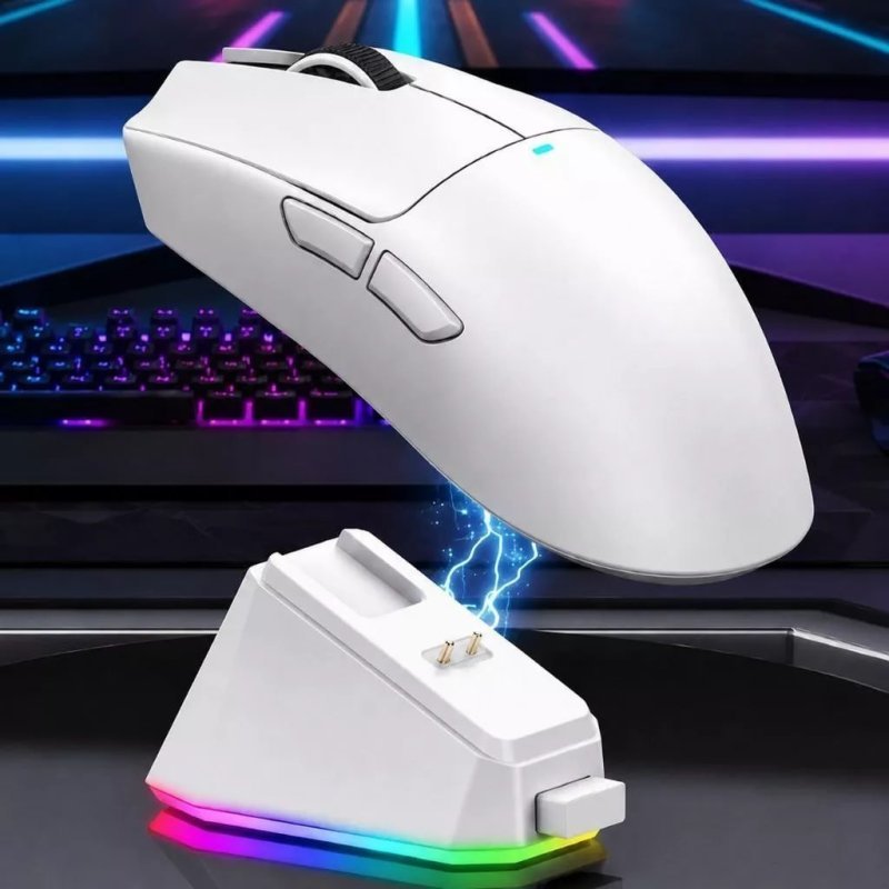 Mouse X11 Sem Fio Bluetooth Gamer Sem Fio Com Adesivo Bluetooth Usb Preto e Branco 3 em 1