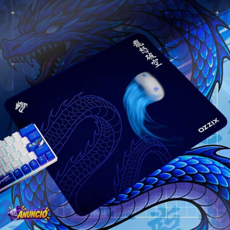 Mousepad Gamer Dracktar Quadrado 49x42 Profissional Microtexturizado Premium Design Dragão Japonês Ozzix