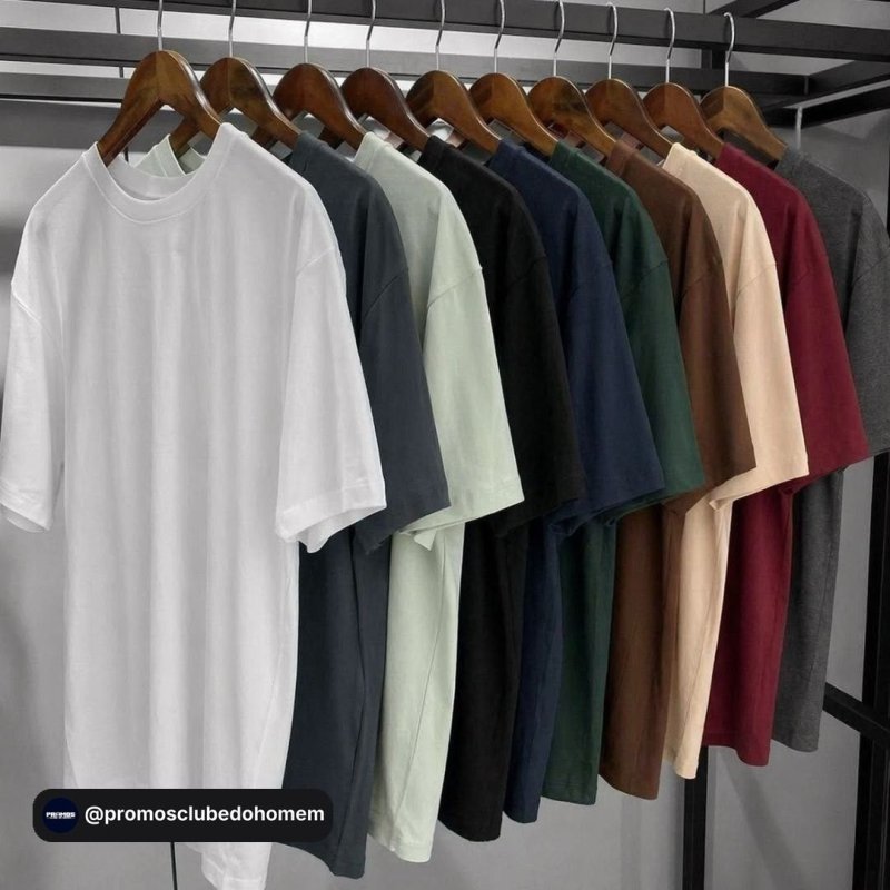 Kit 2 Camiseta Masculina Leve Básica Algodão Egípcio Vicenza
