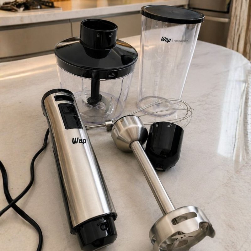 WAP Mixer Elétrico 3 em 1 com Processador, Miniprocessador e Batedor de Clara 127V