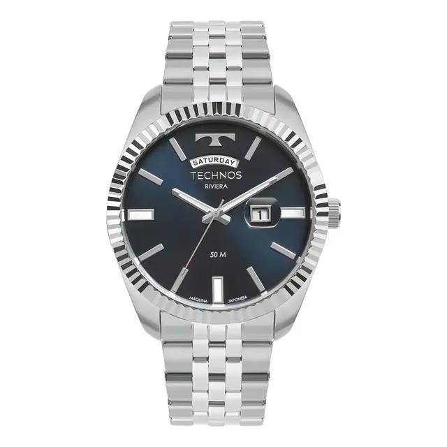 Relógio Prata Masculino Technos Riviera 2350ai/1a