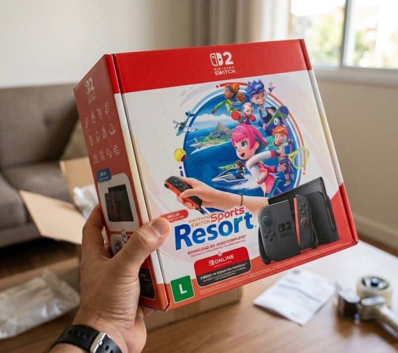 Bundle Nintendo Switch 2 com Nintendo Switch Sports Resort e 3 Meses de Assinatura Nintendo Switch Online