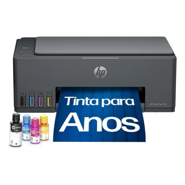 Impressora Multifuncional HP Smart Tank 584, Preta - Bivolt
