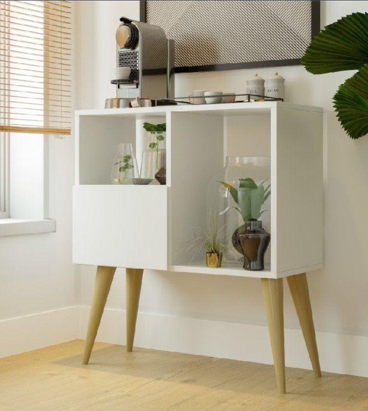 Aparador Buffet Para Sala Multiuso Com Porta Retrô